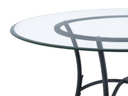 Kline 48-inch Round Glass Top Dining Table Matte Black - 122160BLK