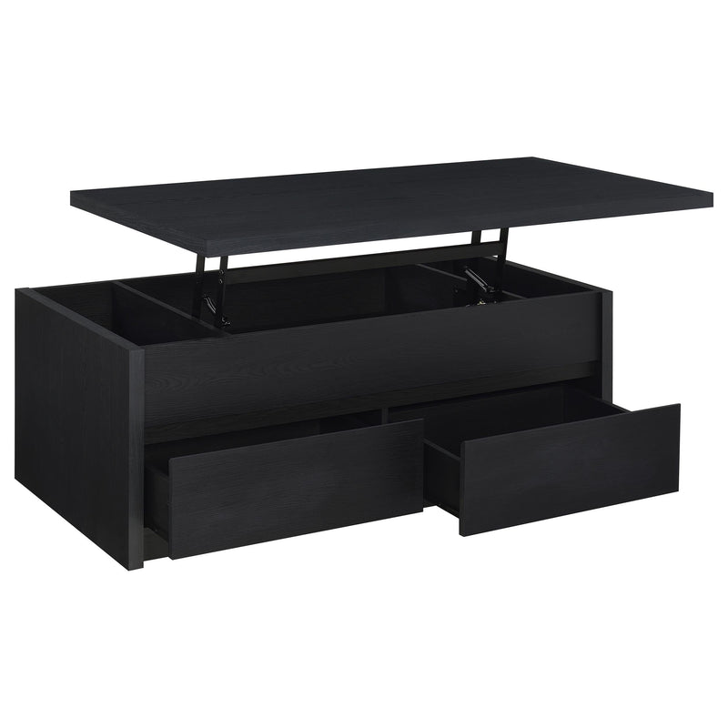 Knapp Lift Top Cocktail Coffee Table with Dual Drawers Black - 706228