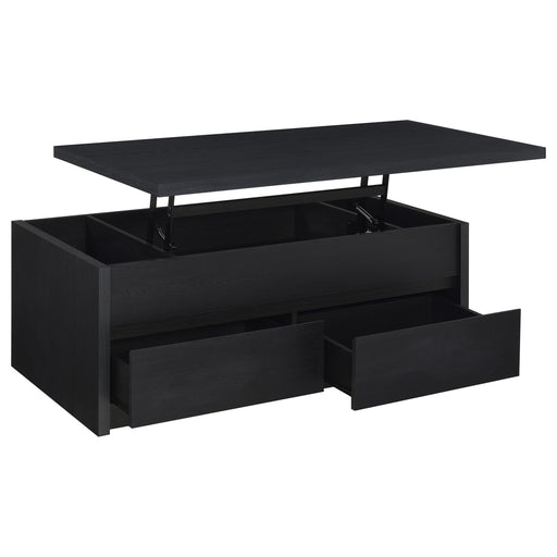 Knapp Lift Top Cocktail Coffee Table with Dual Drawers Black - 706228