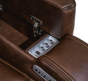 Knightington Brown Power Recliner with Audio Seating - PCU1160213A