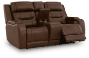 Knightington Brown Power Reclining Loveseat with Audio Seating - PCU1160218A