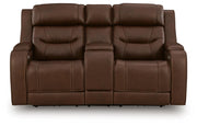 Knightington Brown Power Reclining Loveseat with Audio Seating - PCU1160218A