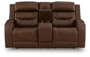 Knightington Brown Power Reclining Loveseat with Audio Seating - PCU1160218A
