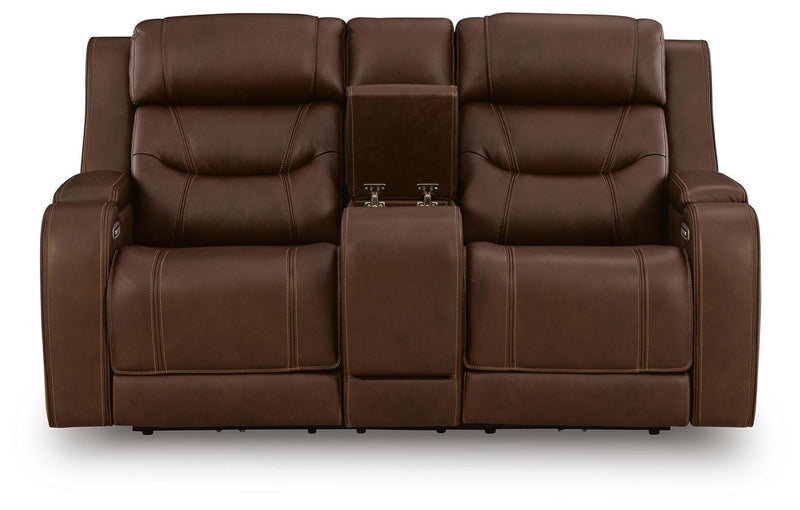 Knightington Brown Power Reclining Loveseat with Audio Seating - PCU1160218A