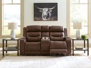 Knightington Brown Power Reclining Loveseat with Audio Seating - PCU1160218A