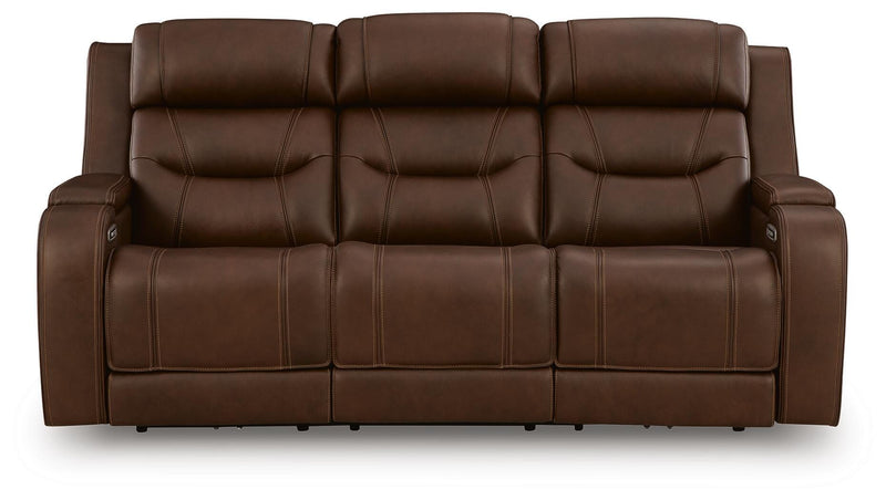 Knightington Brown Power Reclining Sofa with Audio Seating - PCU1160215A
