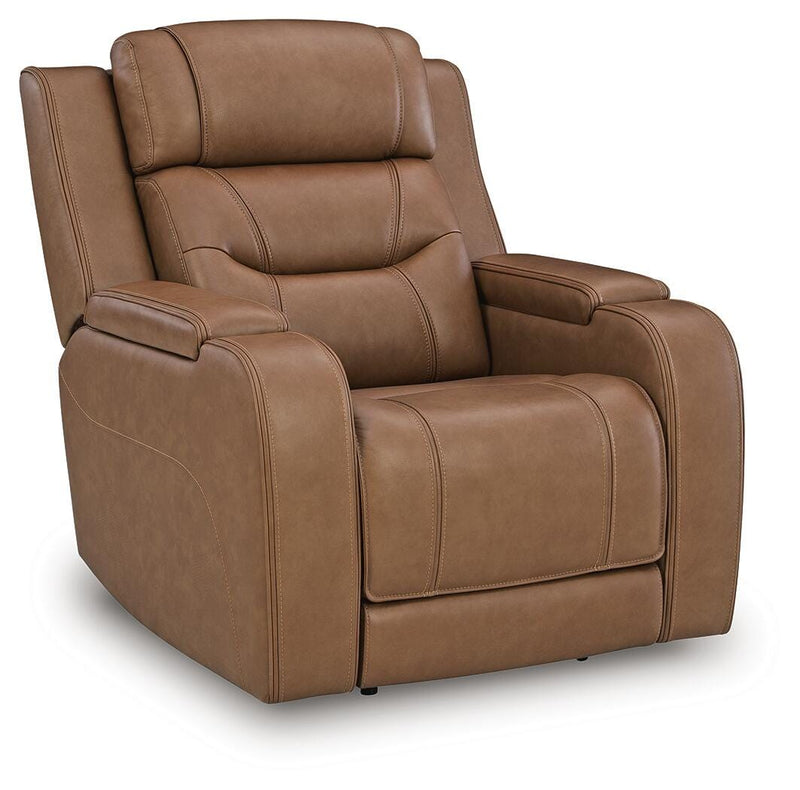 Knightington Caramel Power Recliner with Audio Seating - PCU1160013A