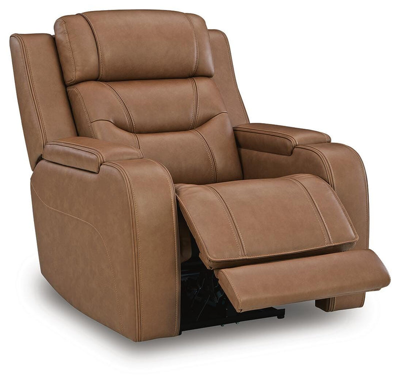 Knightington Caramel Power Recliner with Audio Seating - PCU1160013A