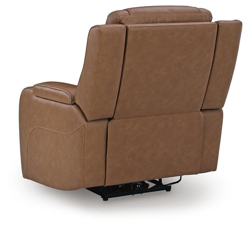 Knightington Caramel Power Recliner with Audio Seating - PCU1160013A
