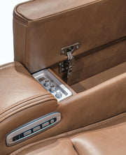 Knightington Caramel Power Reclining Sofa with Audio Seating - PCU1160015A