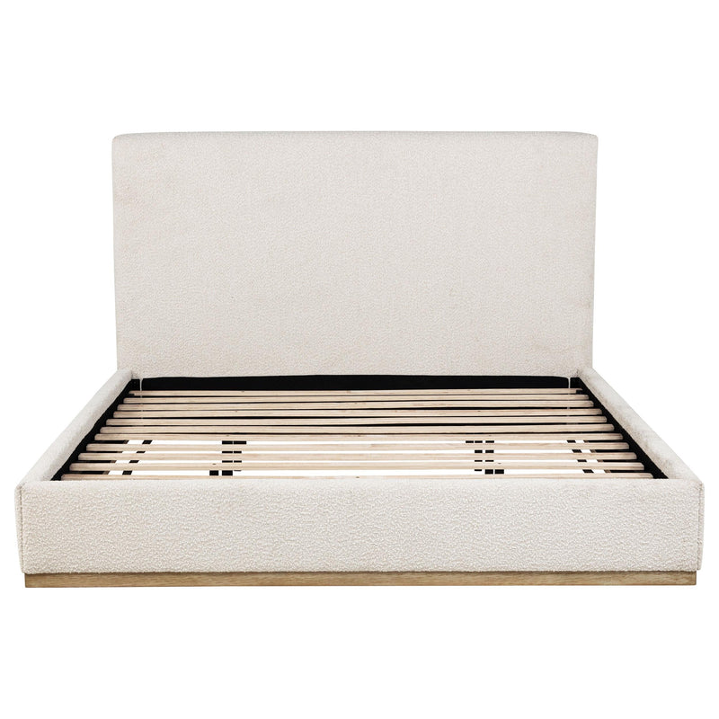 Knox Eastern King Bouclé Upholstered Platform Bed Cream - 302053KE