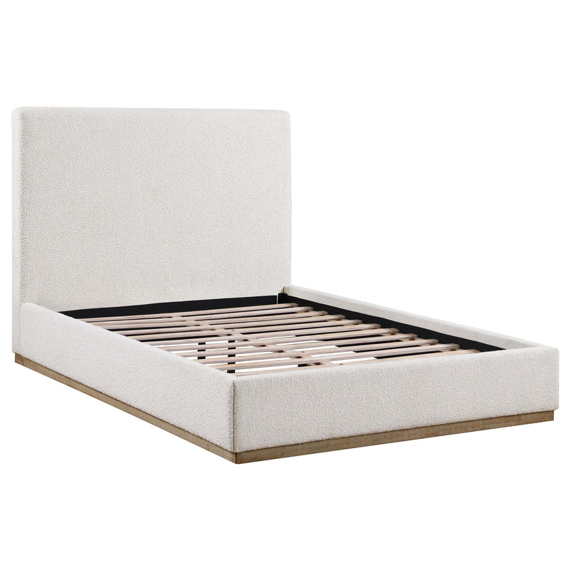 Knox Queen Bouclé Upholstered Platform Bed Cream - 302053Q