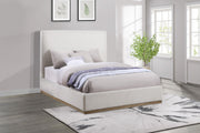 Knox Queen Bouclé Upholstered Platform Bed Cream - 302053Q