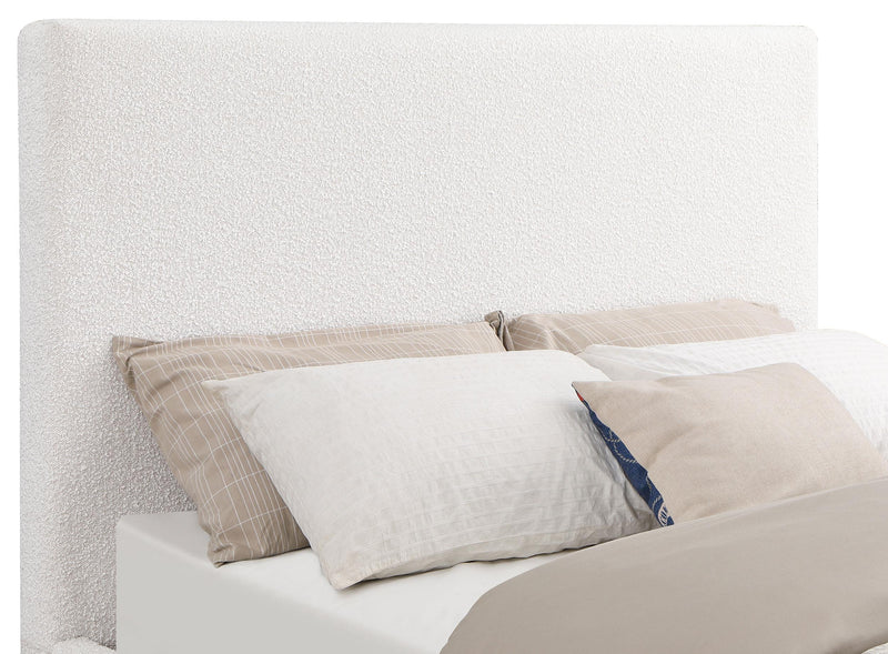 Knox Queen Bouclé Upholstered Platform Bed Cream - 302053Q