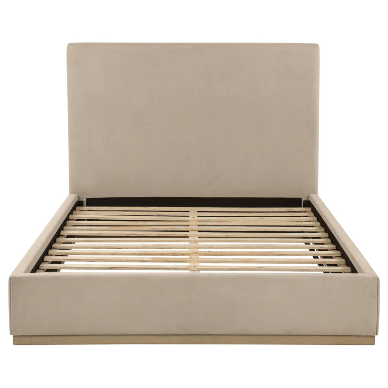 Knox Queen Fabric Upholstered Platform Bed Khaki - 315959Q