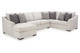 Koralynn Stone 3 - Piece LAF Chaise Sectional - Gate FurnitureSectional