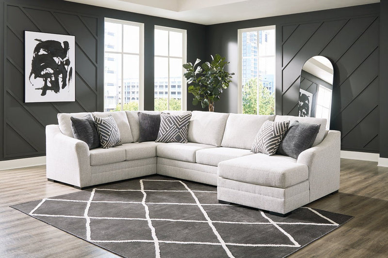 Koralynn Stone 3 - Piece RAF Chaise Sectional - Lara FurnitureSectional