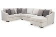 Koralynn Stone 3 - Piece RAF Chaise Sectional - Gate FurnitureSectional
