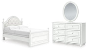Kozlani Full Upholstered Panel Bed, Dresser and Mirror - PCB1819B15