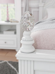Kozlani Full Upholstered Panel Bed, Dresser, Mirror and Nightstand in White - PKG023802