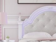 Kozlani Full Upholstered Panel Bed, Dresser, Mirror and Nightstand in White - PKG023802