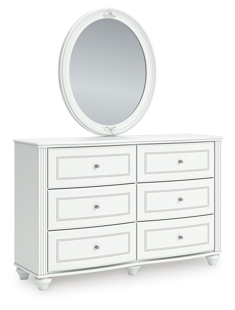 Kozlani Twin Upholstered Panel Bed, Dresser and Mirror - PCB1819B14