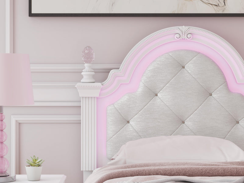 Kozlani Twin Upholstered Panel Bed, Dresser and Mirror - PCB1819B14