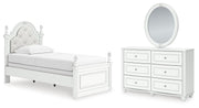 Kozlani Twin Upholstered Panel Bed, Dresser and Mirror - PCB1819B14