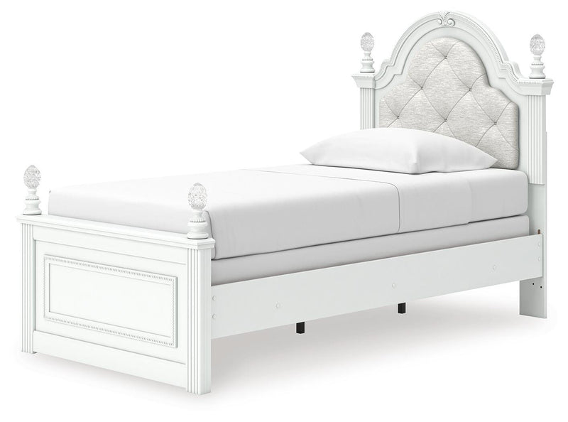 Kozlani Twin Upholstered Panel Bed, Dresser and Mirror - PCB1819B14