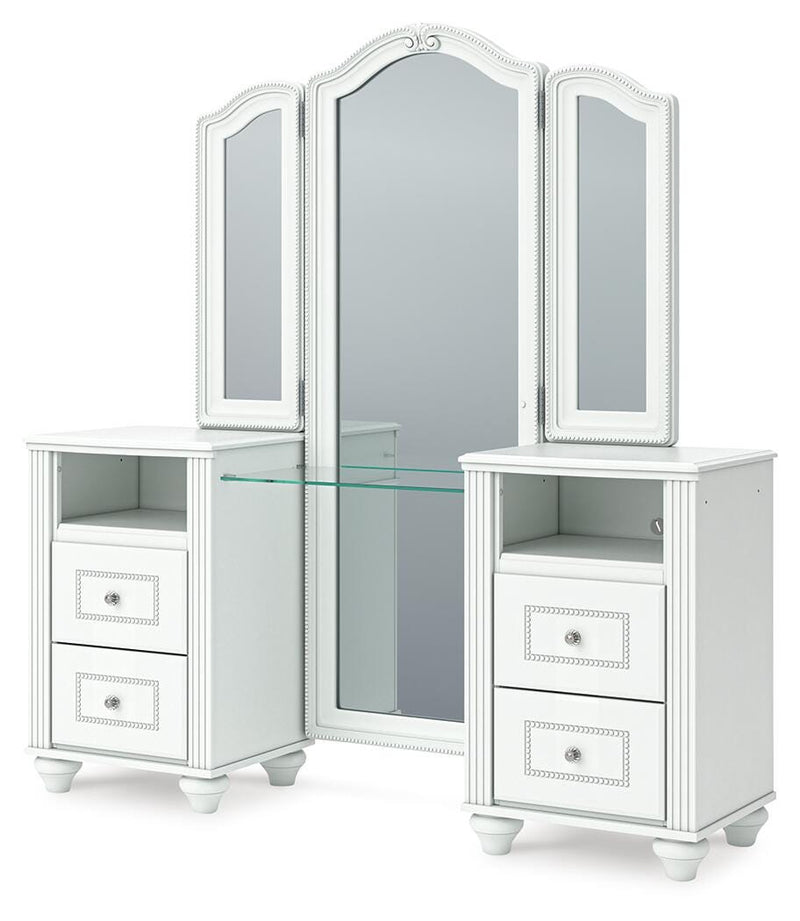 Kozlani Vanity, Mirror and Stool - PCB1819B11