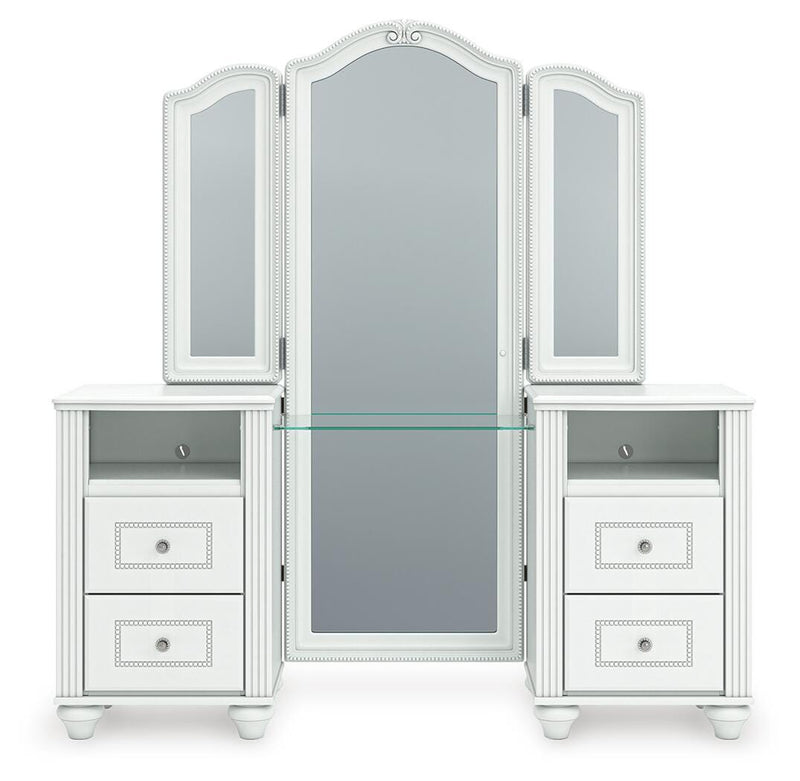 Kozlani Vanity, Mirror and Stool - PCB1819B11