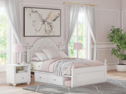 Kozlani White Full Upholstered Panel Storage Bed - PCB1819B10