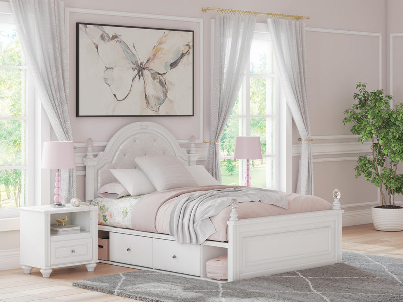 Kozlani White Full Upholstered Panel Storage Bed - PCB1819B10