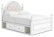 Kozlani White Full Upholstered Panel Storage Bed - PCB1819B10