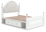 Kozlani White Full Upholstered Panel Storage Bed - PCB1819B10