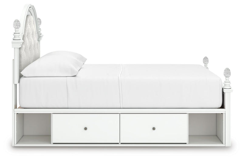 Kozlani White Full Upholstered Panel Storage Bed - PCB1819B10