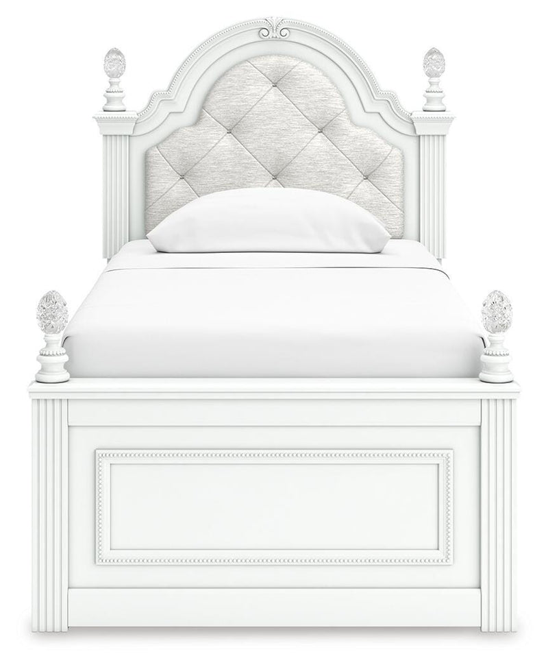 Kozlani White Twin Upholstered Panel Storage Bed - PCB1819B9
