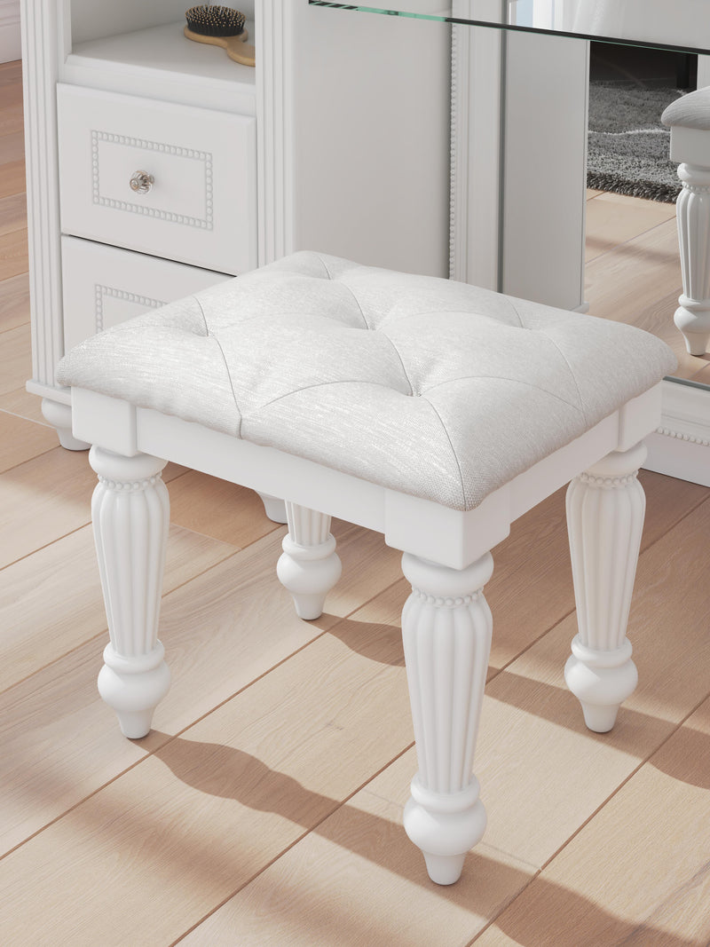 Kozlani White Vanity Stool - PCB1819-01