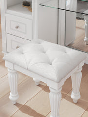 Kozlani White Vanity Stool - PCB1819-01
