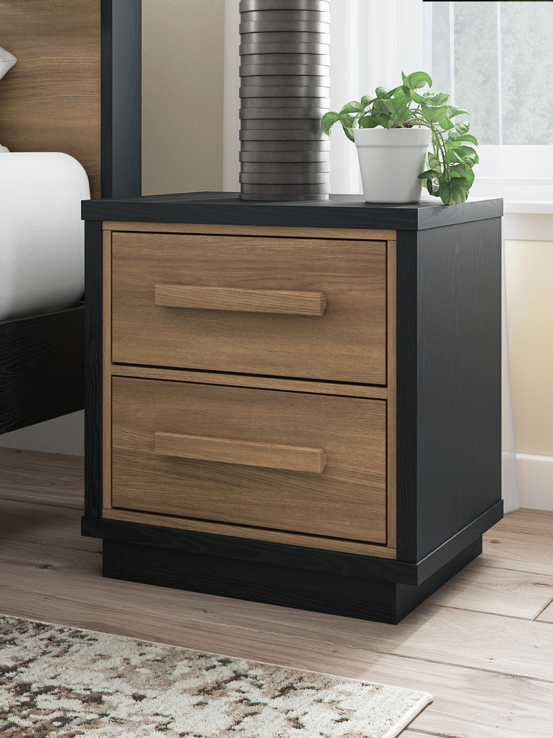Kozmour Black/Brown Nightstand - EB1460-292