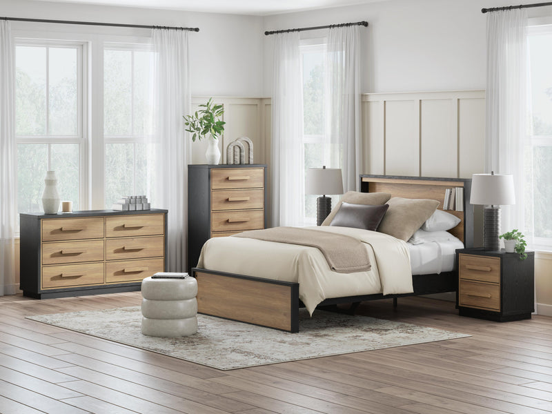 Kozmour Black/Brown Nightstand - EB1460-292