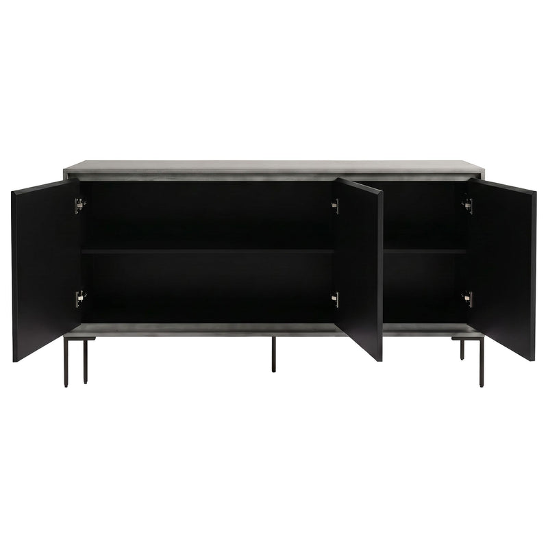 Krause 3-door Bone Inlay Accent Cabinet Grey and Black - 950452