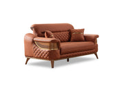 Kristal 3-pieces (Sofa & Loveseat & Chair) Livingroom Set Dark Brick in Dark Brick - 101-KRI-DBRI-321