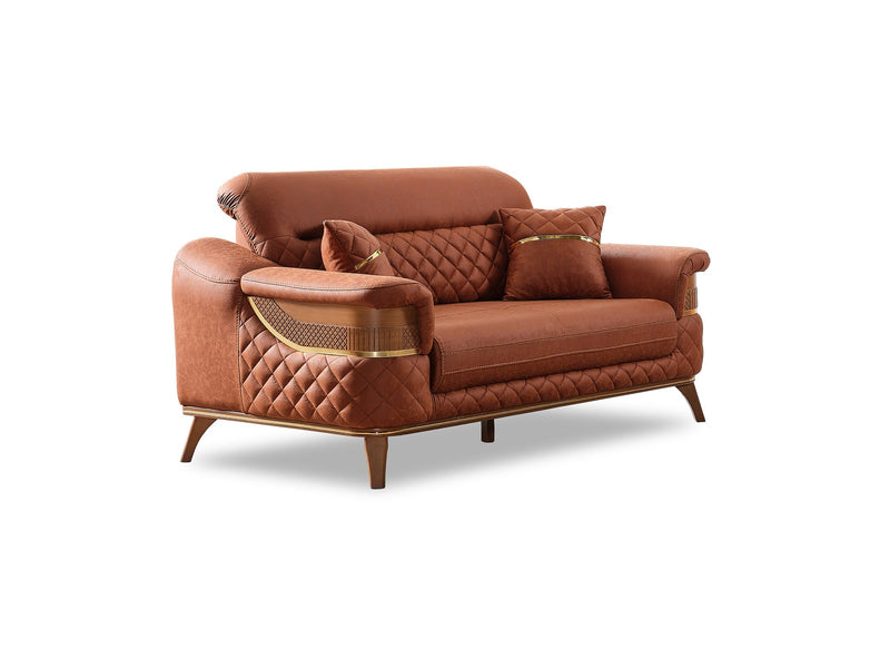 Kristal 3-pieces (Sofa & Loveseat & Chair) Livingroom Set Dark Brick in Dark Brick - 101-KRI-DBRI-321