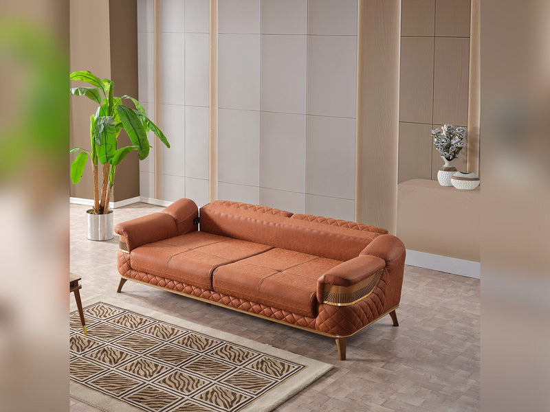 Kristal 3-pieces (Sofa & Loveseat & Chair) Livingroom Set Dark Brick in Dark Brick - 101-KRI-DBRI-321
