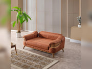Kristal 3-pieces (Sofa & Loveseat & Chair) Livingroom Set Dark Brick in Dark Brick - 101-KRI-DBRI-321