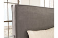Krystanza Weathered Gray Queen Upholstered Panel Bed - Gate FurnitureQueen Bed