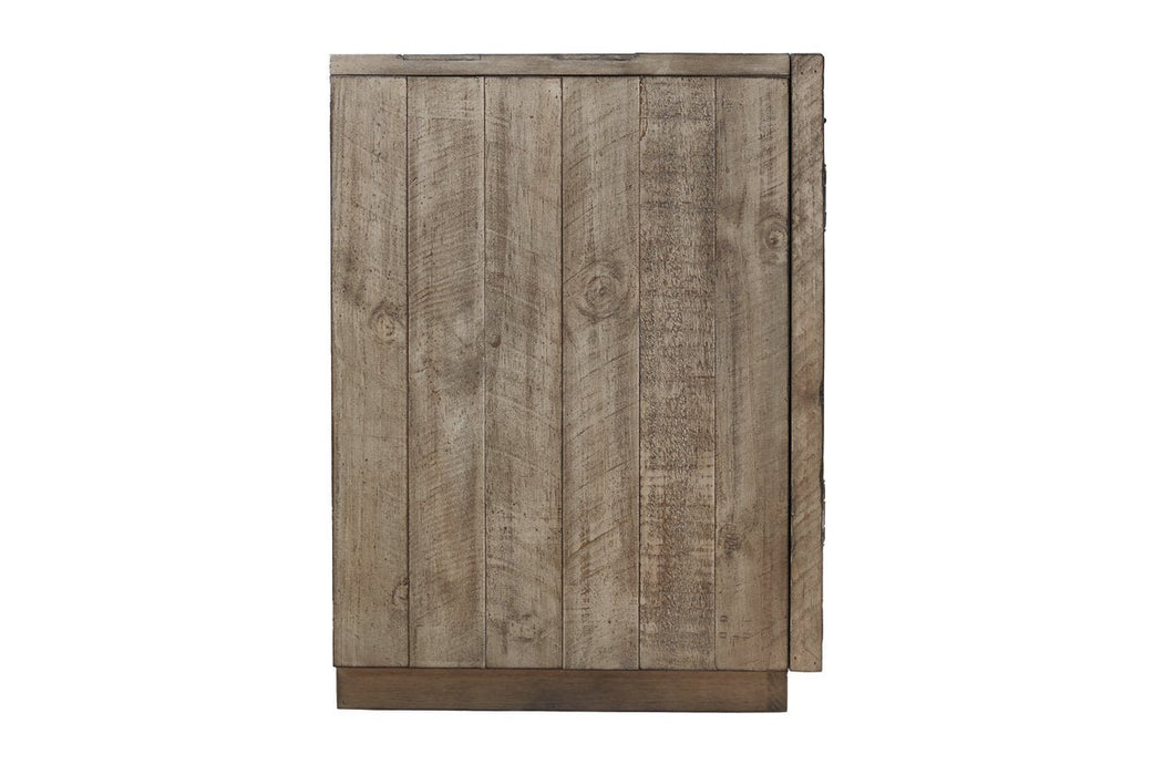 Krystanza Weathered Gray TV Stand with Electric Fireplace - Gate FurnitureTV Stand