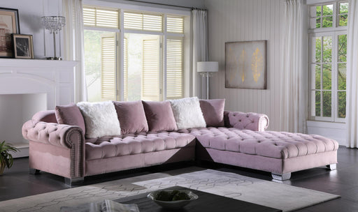 Kylie 2PC Pink Velvet Sectional - L723-PNK-Sectional