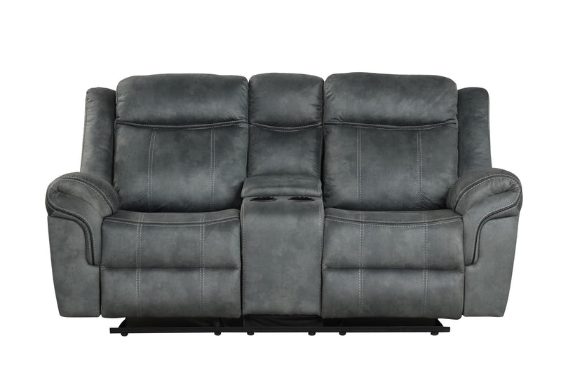 [L360-L] Palm - Loveseat (Gray), Fabric, Gray With : Console, Cup Holder, Power Source, USB Charger, Rocker. Box: 1 of 1 Each - L360-L